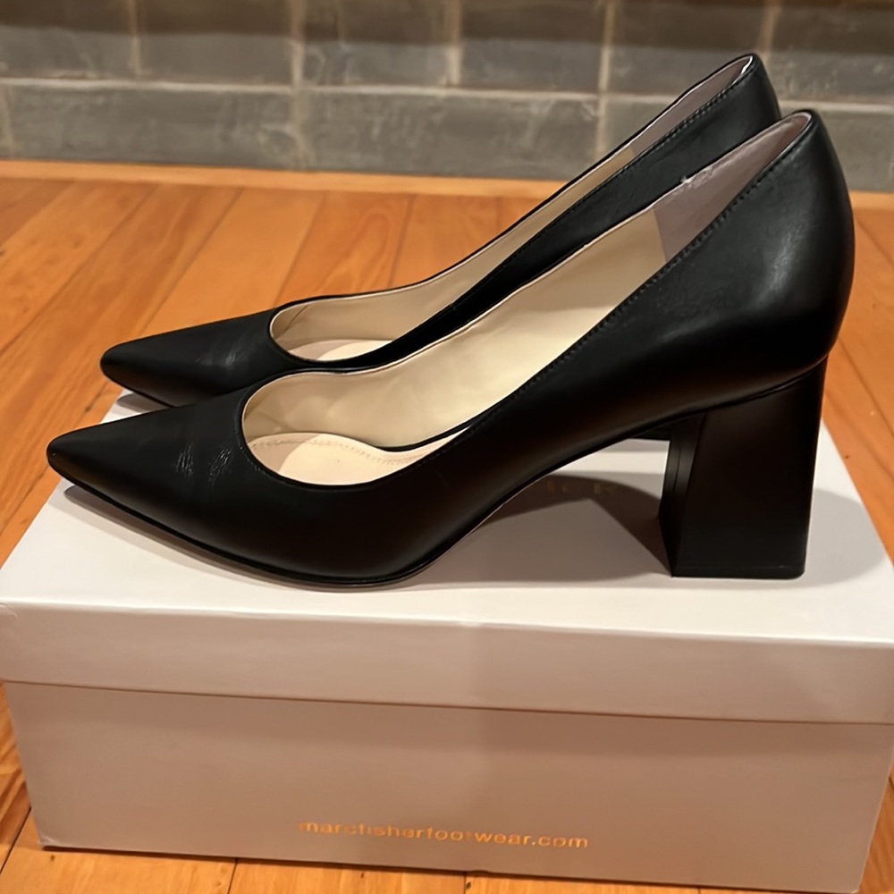 Marc Fisher Zala, Black Leather, size 9
